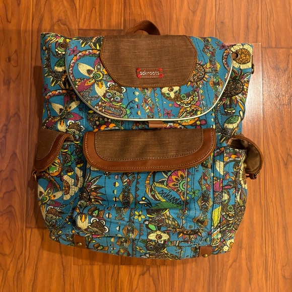 Sakroots Handbags - Sakroots Teal Birds of Paradise Patterned Backpack